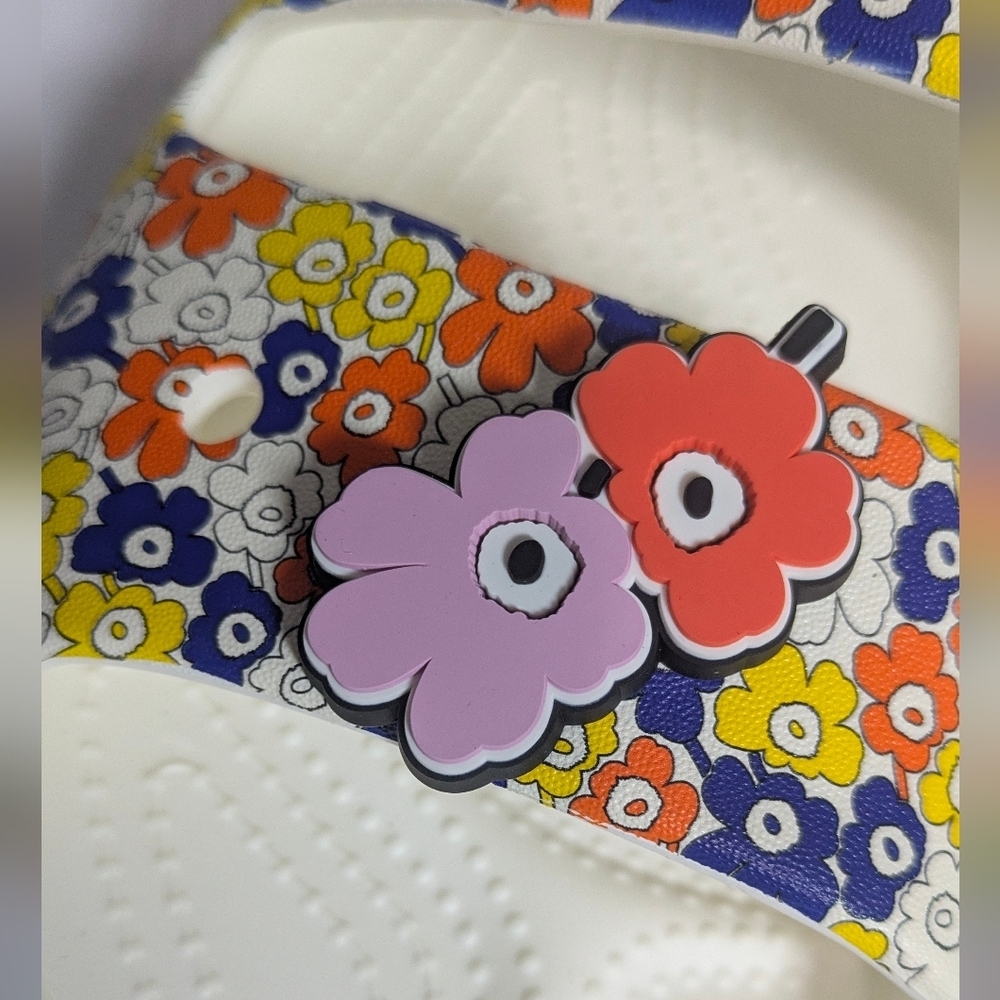 Crocs Marimekko New Classic Sandal Slides 211121 Floral Size W 12/ M 10 Unisex - Picture 8 of 9